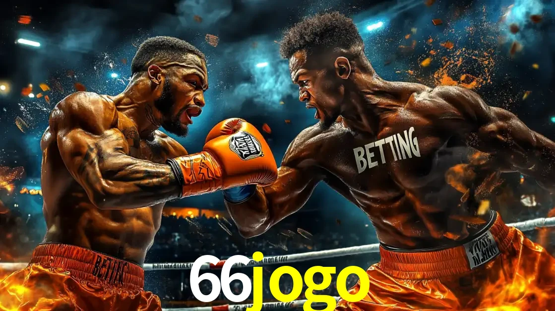 Dois boxeadores em uma luta intensa e explosiva, representando a adrenalina e as oportunidades de apostas em esportes de combate disponíveis na plataforma 66jogo.