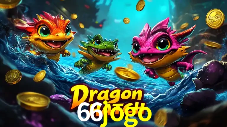 Arte promocional do jogo Dragon Hatch com três adoráveis dragões bebês nadando entre moedas de ouro, um dos slots mais divertidos para jogar no cassino 66jogo.