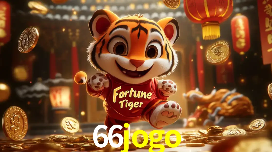 O alegre personagem do Fortune Tiger correndo sobre um caminho de moedas de ouro, simbolizando os grandes prêmios e a diversão do popular jogo de slot do 66jogo.